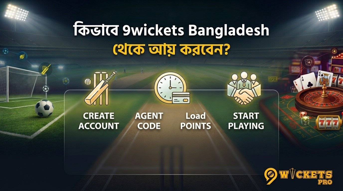 কিভাবে 9wickets Bangladesh থেকে আয় করবেন? Agent & Master Agent